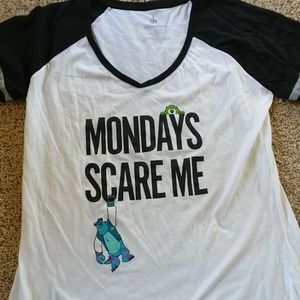 Mondays Scare Me Monsters Inc Disney Parks tee XL